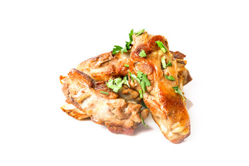 Grilled Lamb Meat Isolated On White Background.