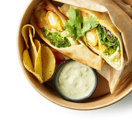 tortilla with fried chicken