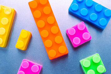 Full color plastic building blocks texture background