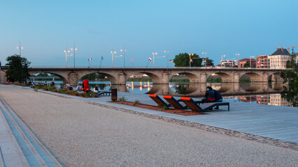 Roanne bridge of le coteau on the edge of the loire