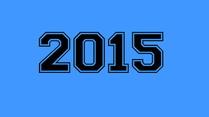 2015 number black lettering blue background - obrazy, fototapety, plakaty