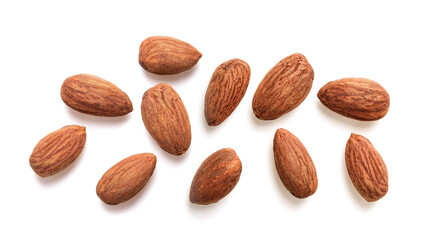 Almonds isolated on white background