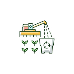Provision surplus RGB color icon. Goods excess. Supply demand for products. Excessive amount of crop. Financial risk in farming. Isolated vector illustration. Simple filled line drawing