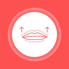 Change shape lips color button icon. Cosmetology.