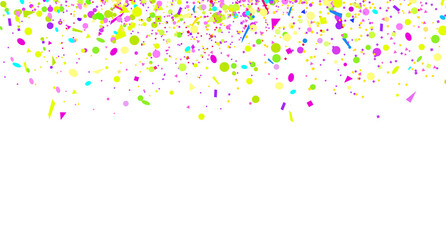 Confetti isolation on white. Luxury texture. Bright background with multicolored glitters. Pattern for design. Print for polygraphy, posters, banners and textiles. Greeting cards