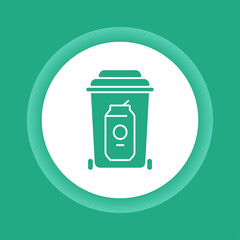 Metal recyclable color glyph button icon. Waste recycling.