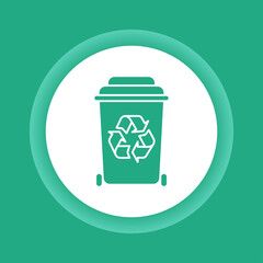 Waste recycling color glyph button icon. Zero waste lifestyle.
