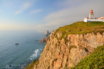 Fototapeta na wymiar Cabo da Roca cape and lighthouse in Portugal