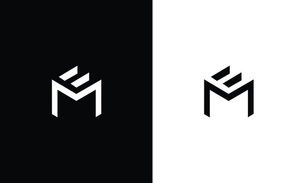 Alphabet letters monogram icon logo EM,ME