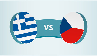 Greece versus Czech Republic, team sports competition concept.