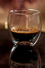 glass of espresso coffee