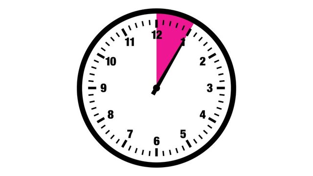 Video Schwarze Stoppuhr 60 Sekunden/Minuten Pink