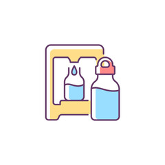 Self service water refill station RGB color icon. Vending machine. Dispenser for purified liquid. Reusable bottle to reduce carbon print. Isolated vector illustration. Simple filled line drawing