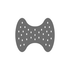 Thyroid gland, human organ, laryngeal grey icon.