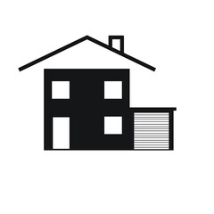 vector house icon with garage attached