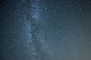 Starry blue night sky with the milky way galaxy.
