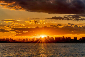 Naklejka premium Sunset, August 10, 2021, Maihama, Urayasu, Japan