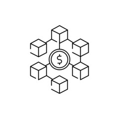 Obraz premium DeFi sign olor line icon. Pictogram for web page