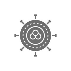 Obraz premium Cancer cell, virus, infection, oncology grey icon.