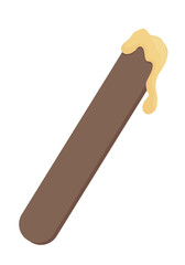 Wax spatula semi flat color vector object. Tool for hot wax applying. Full sized item on white. hair removal method isolated modern cartoon style illustration for graphic design and animation
