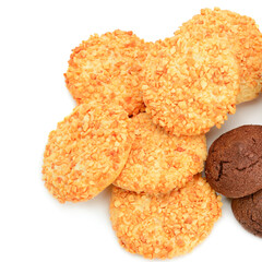 biscuits isolated on white background.