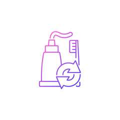 Toothpaste refill gradient linear vector icon. Dental care. Mouth hygiene. Eco friendly package. Reusable products. Thin line color symbols. Modern style pictogram. Vector isolated outline drawing