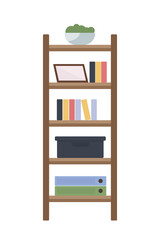 Office shelving semi flat color vector object. Full sized item on white. Bookcase for business documents and folders isolated modern cartoon style illustration for graphic design and animation