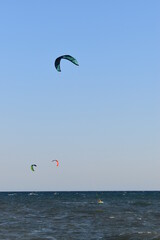 kite surfing in the sea