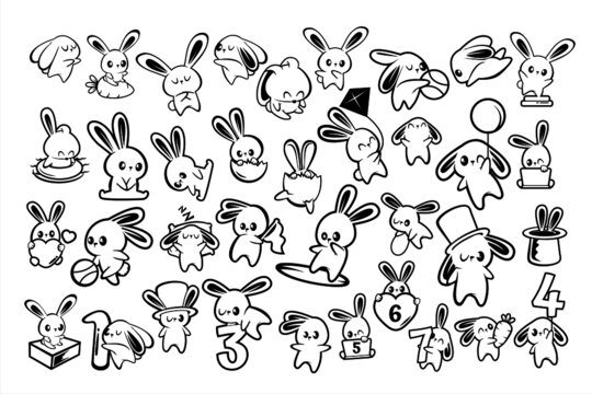 Happy Cute Bunny for clipart and design