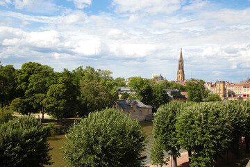 Fototapeta premium Metz, France. Scenic view of the city and the Moselle river 