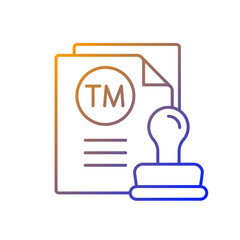 Trademark gradient linear vector icon. Intellectual property. Business, individual or any legal entity mark. Thin line color symbols. Modern style pictogram. Vector isolated outline drawing