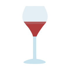 Wine glass flat style icon, with vector illustration