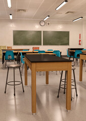 3D Rendering Classroom Interior