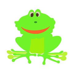 Modern flat design illustration of a frog, isolated on a white background