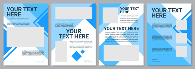 Unique turquoise brochure template. Marketing info. Flyer, booklet, leaflet print, cover design with copy space. Your text here. Vector layouts for magazines, annual reports, advertising posters