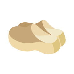 Flat icon vector, bedroom slippers, outdoor sandals on white background isolated