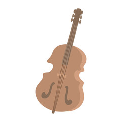 Fototapeta premium Vector flat illustration of a violin on a white background. Elements for music theme design, brown color