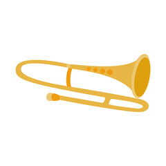 Fototapeta na wymiar flat style vector trumpet color on white background