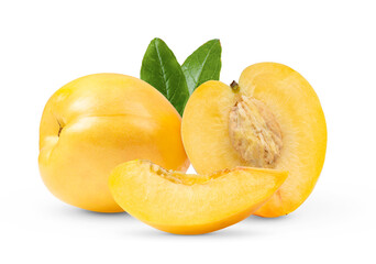 Nectarinec slice isolated on white