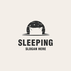 Sleeping logo template on monogram style