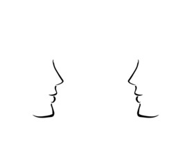 silhouette of a person talking nose lips chin 