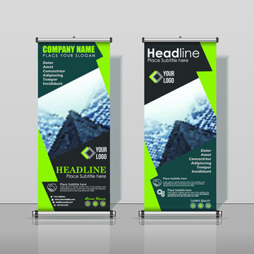 Lime Green, Roll up Business Banner Design Abstract Vertical Template Vector, Cover Abstract Modern 
X-Banner, Brochure Flyer Banner Rectangle Size.