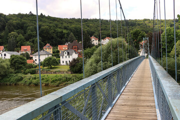 Hann. Münden; Hängebrücke über der Fulda