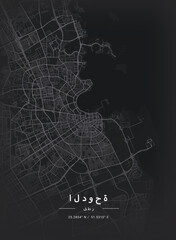 Map of Doha, Qatar