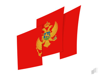 Montenegro flag in an abstract ripped design. Modern design of the Montenegro flag.