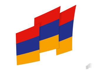 Armenia flag in an abstract ripped design. Modern design of the Armenia flag.