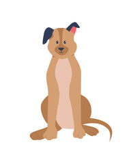 Adopting german shepherd semi flat color vector character. Loyal guardian for family. Full body animal on white. Curious dog isolated modern cartoon style illustration for graphic design and animation