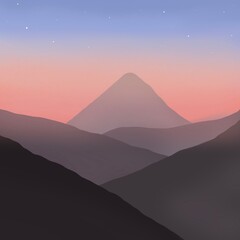 Mountain landscape background, sunrise in the mountains