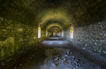 The inner of Monteratti (Ratti) Fort in Genoa, Italy.