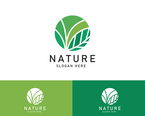 Fototapeta premium nature logo creative leaf health design concept illustration